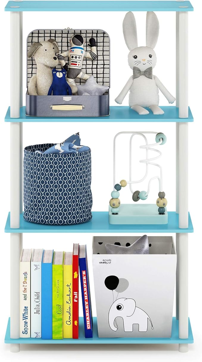 Furinno Turn-N-Tube 4-Tier Multipurpose Shelf Display Rack, Round Tubes - Image 4