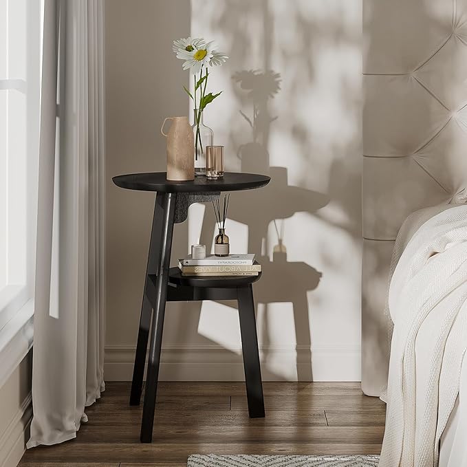 ChooChoo Round End Table for Small Spaces, Narrow Side Table, Accent Table - Image 6