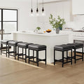 MALOL Set of 4 Saddle Bar Stools Counter Height 24.4”, Backless Barstools by Unknown