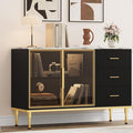 Buffet Sideboard Cabinet with Storage, 46.4" Large Fluted Kitchen Sideboard by Garvee