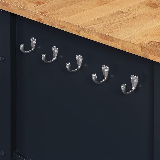 OSP Home Furnishings Stirling Farmhouse Kitchen Cart, Rolling Storage Cabinet - Image 8
