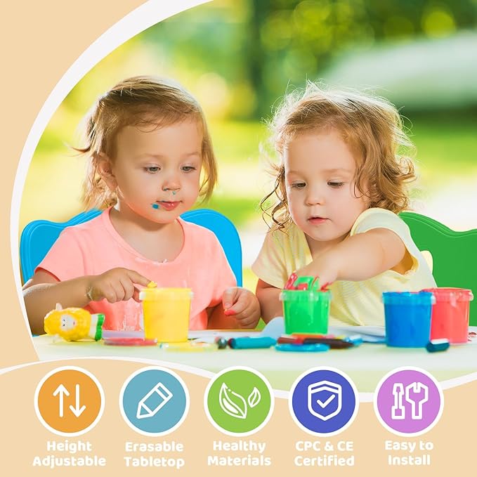 FUNLIO Kids Table and 4 Chairs Set - Image 2