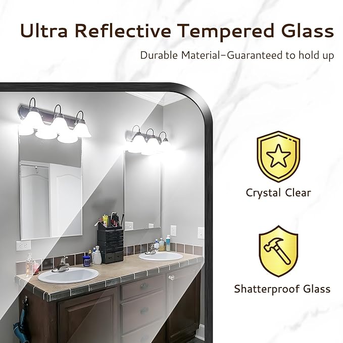 24x36 Rounded Rectangle Bathroom Mirrors - Image 4