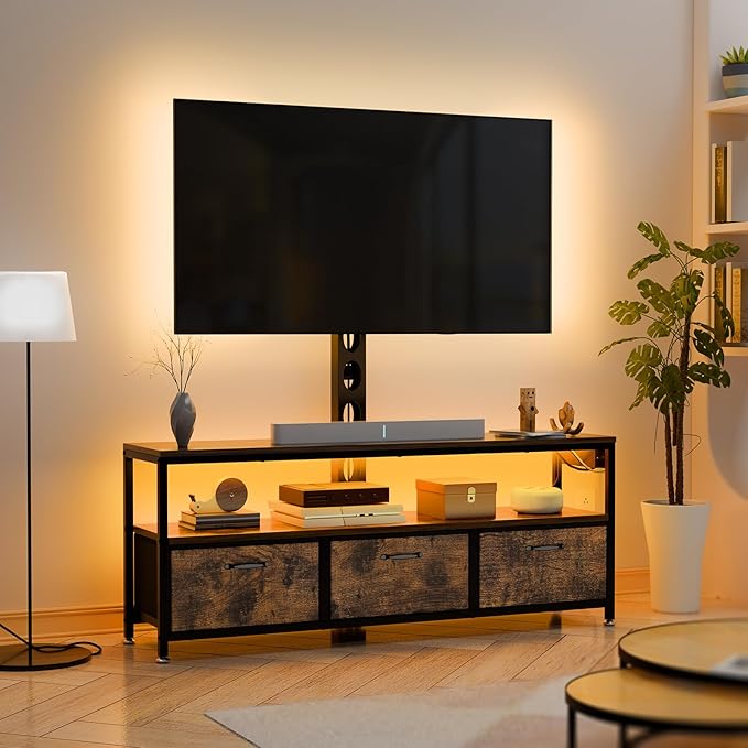 JUSTOGO TV Stand with Mount and Power Outlet, TV Stand with Drawers Storage - Image 8