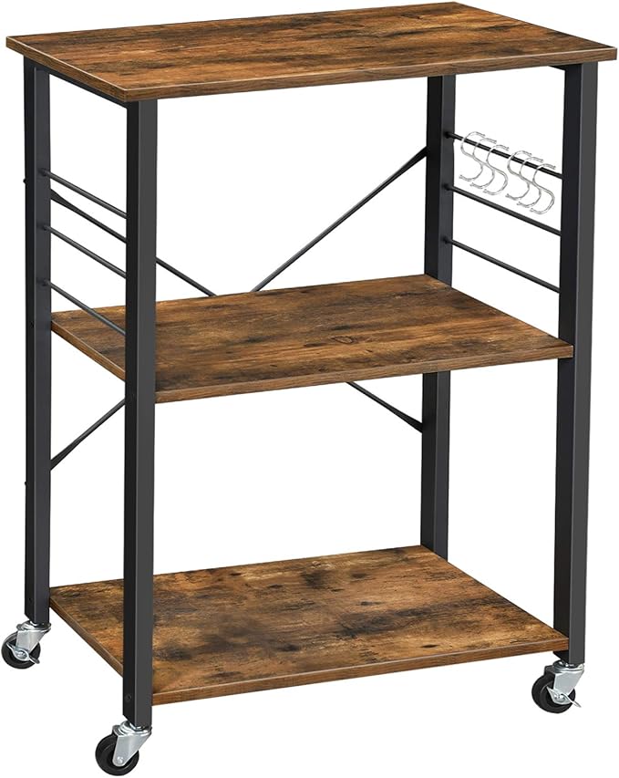 VASAGLE Kitchen Shelf on Wheels, Serving Cart - Image 8