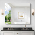 40x48inch Silver Bathroom Mirror, Large Rectangular Wall Mirrors by Welcometocofeny