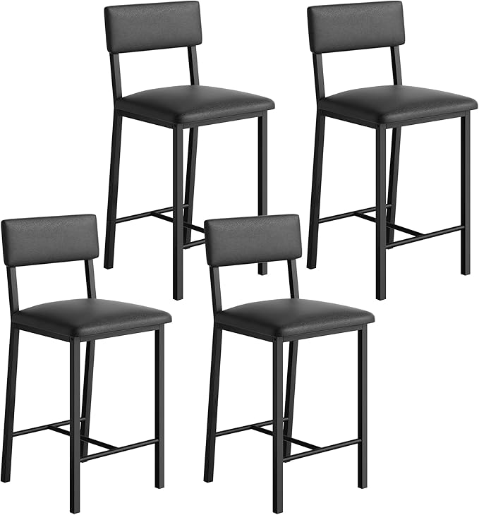 Garvee Bar Stools Set of 4, Kitchen Barstools - Image 4