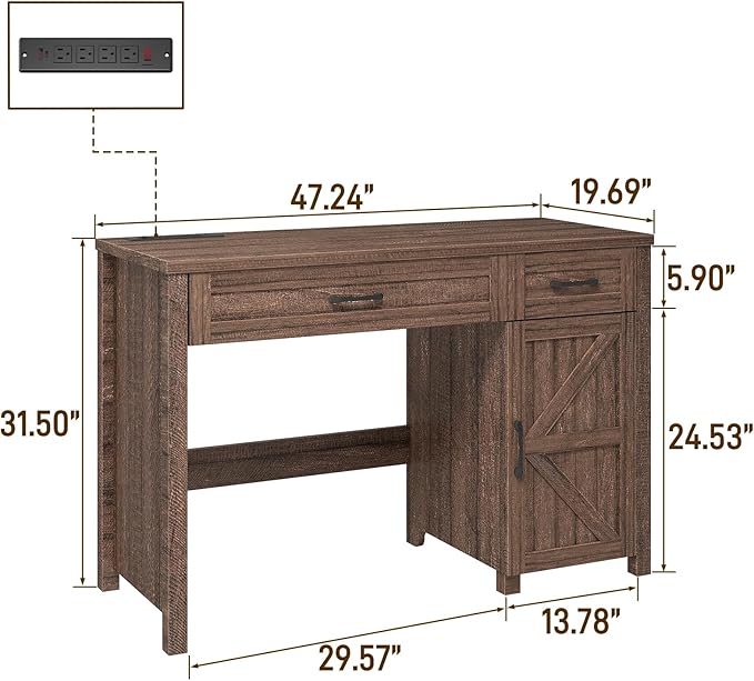 Farmhouse 47" Executive Desk, Computer Desk - Image 2