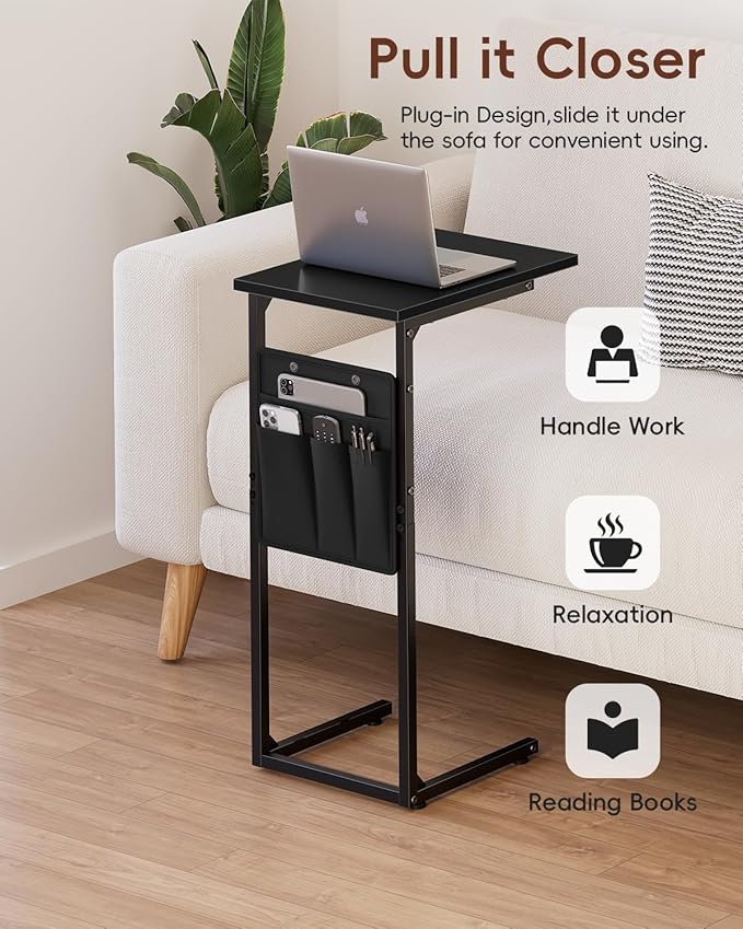 Vagusicc C Shaped End Table, Small Side Table - Image 4