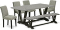 East West Furniture V697AB106-6 6 Piece Dinette Set Contains a Rectangle Dining by EastWestFurniture