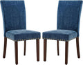 COLAMY Upholstered Parsons Dining Chairs Set of 4, Fabric Dining Room Kitchen by COLAMYINC