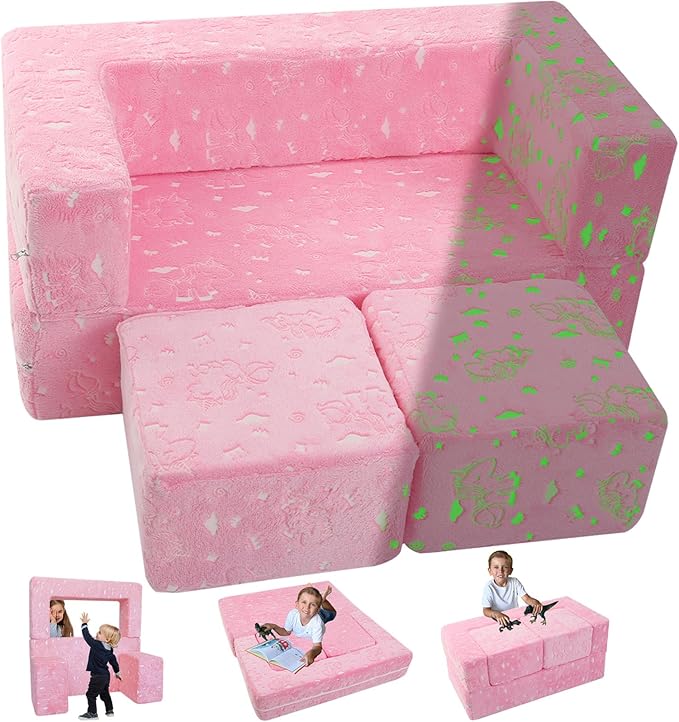 MeMoreCool Glow-in-The-Dark Unicorn Kids Modular Play Couch Sofa – Convertible by MeMoreCool