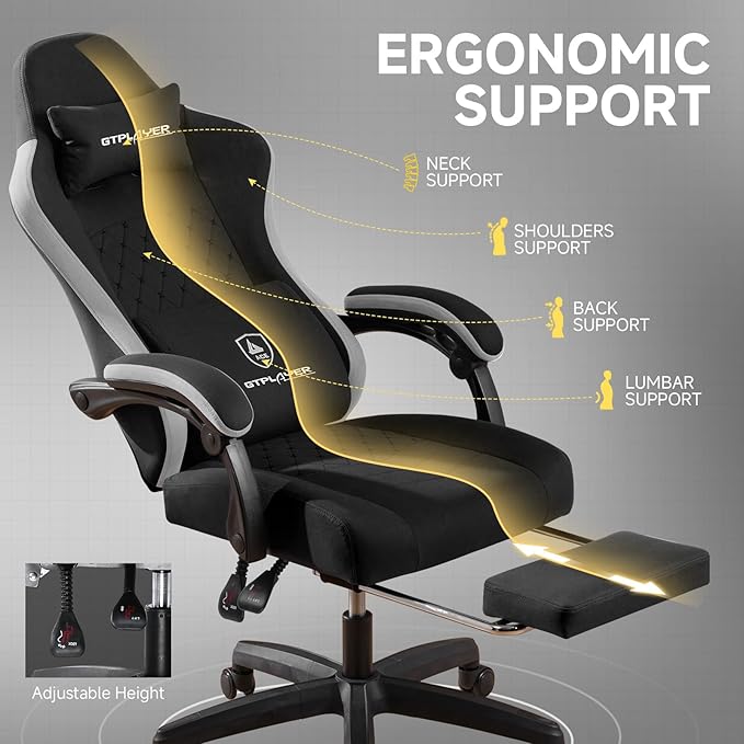 GTPLAYER Office Chair, Gaming Computer Desk Fabric Chair - Image 5