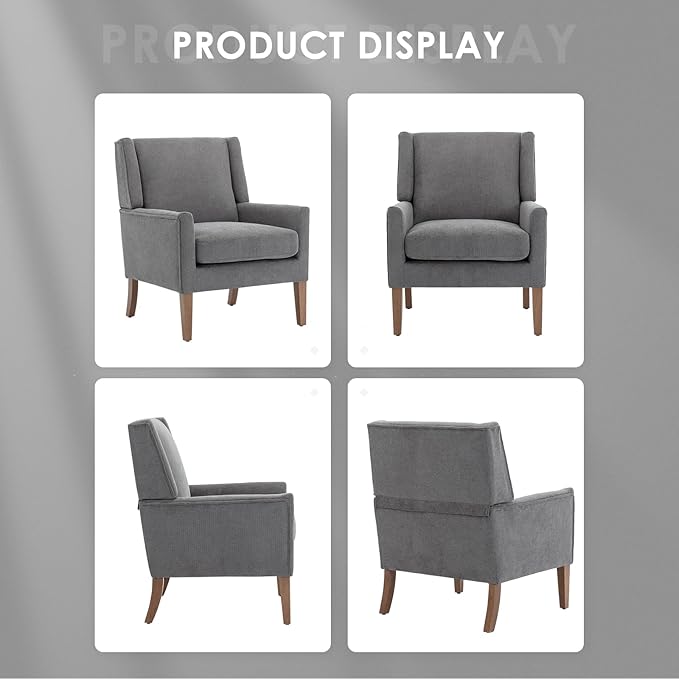 COLAMY Modern Wingback Living Room Chair Set of 2, Upholstered Fabric Accent - Image 6