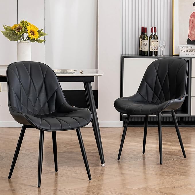 Rowill Black Dining Chairs Set of 2 by Rowill