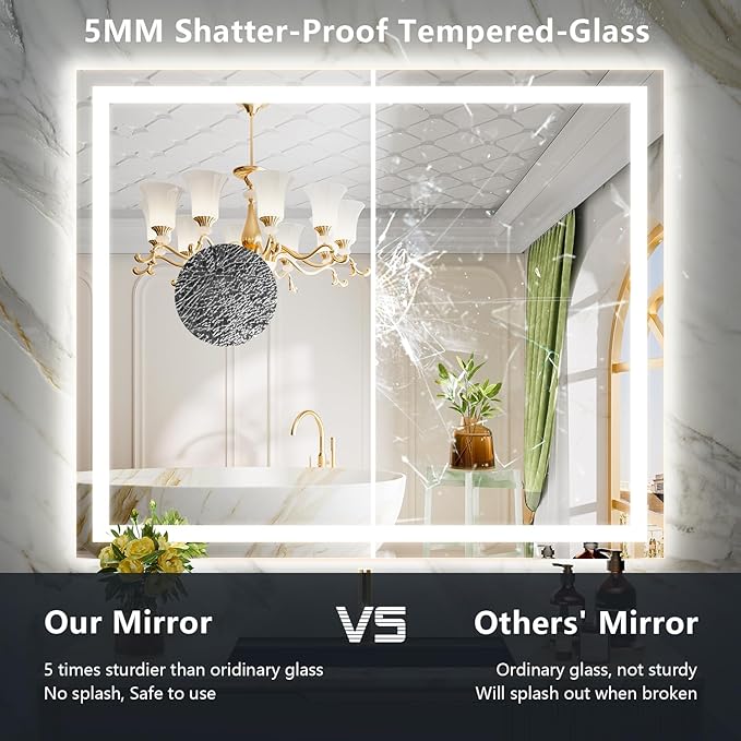 51x40 Inch LED Bathroom Mirror - Image 6