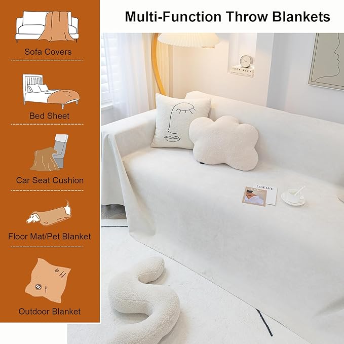 STACYPIK Waterproof Ivory White Sofa Covers Couch Cover - Image 7