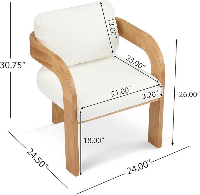Christopher Knight Home Yorick Modern Boucle Dining Chair Set of 2 - Image 2