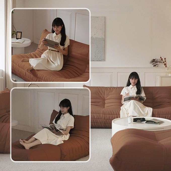 Luxury Sofa Couch Chair, Lazy Floor Seating, Fireside Bean Bag Chair, Ergonomic - Image 4