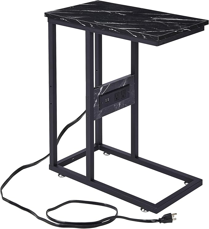 VECELO C Shaped End Side Table by VECELO