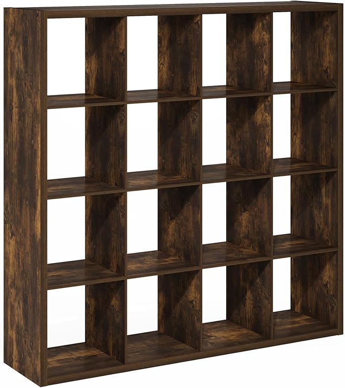 Furinno Cubicle Open Back Decorative Cube Storage Organizer, Amber Pine - Image 8