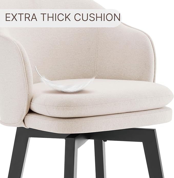 Counter Height Barstools 26 inch Upholstered Swivel Bar Stools - Image 7