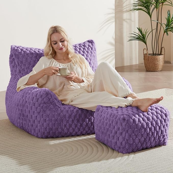 Bean Bag Chair with Ottoman - Image 3