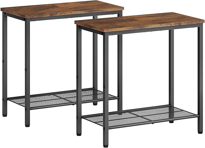 Hoctieon 2 Tier End Table, Sofa Side Table, Narrow Side Table - Image 9