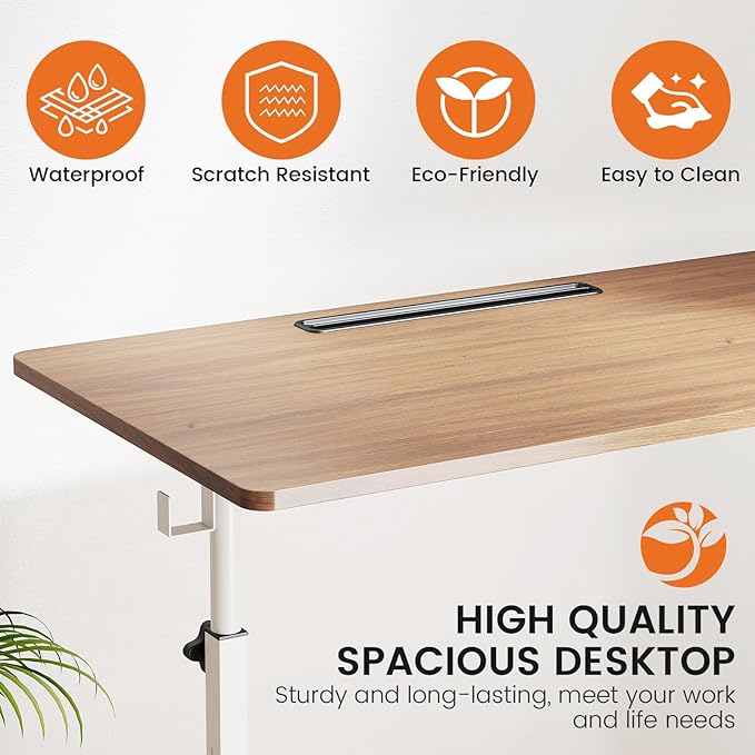 Hadulcet Portable Standing Desk, Rolling Desk Adjustable Height, Mobile Laptop - Image 8