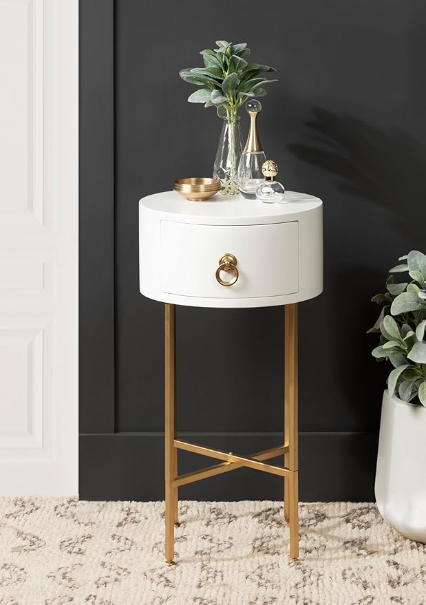 Kate and Laurel Decklyn Decorative Glam Round Side Table, Modern Circle Living - Image 2