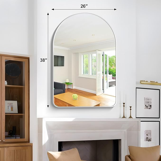 Arched Bathroom Mirror, Wall Mounted Mirror, Living Room, Hanging or Leaning - Image 3