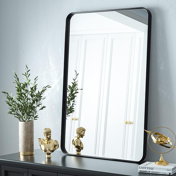 Bathroom Mirror 30x40 inch, Modern Round Corner Bathroom Vanity Mirror - Image 8