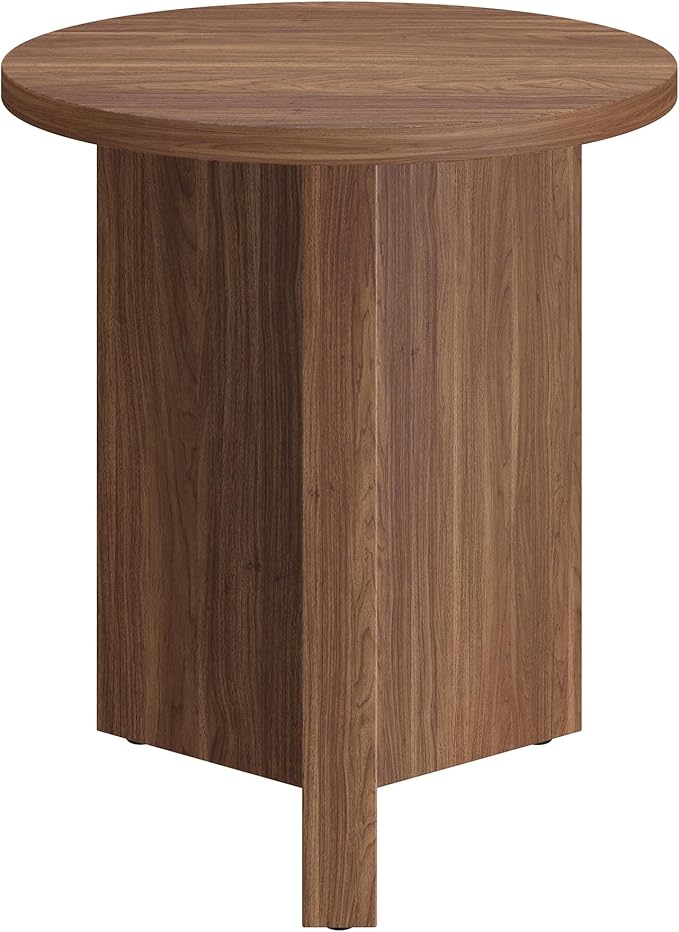 Henn&Hart 20" Wide Round Side Table in Satin Walnut, - Image 7