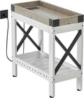 Narrow Side Table, Farmhouse End Table by Zexvida