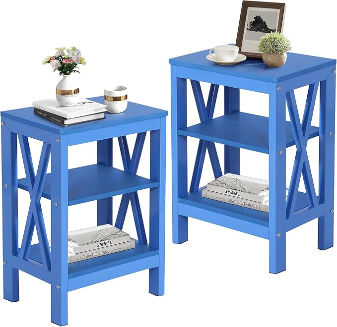 VECELO Modern Nightstands X-Design Side End Table Night Stand by VECELO