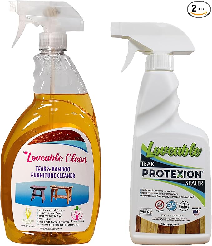 EcoDecors Loveable 32 oz Spray Bottle Teak Cleaner and Loveable Protection 16 by EcoDecors