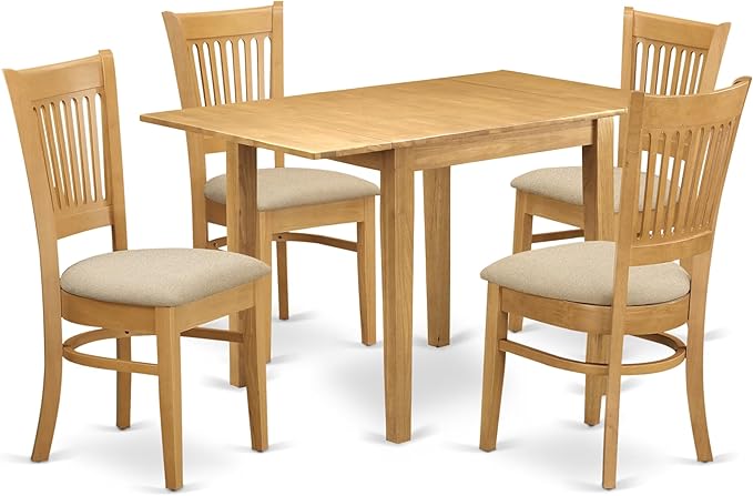 East West Furniture NDVA5-OAK-C 5 Piece Kitchen Table & Chairs Set Includes a by EastWestFurniture