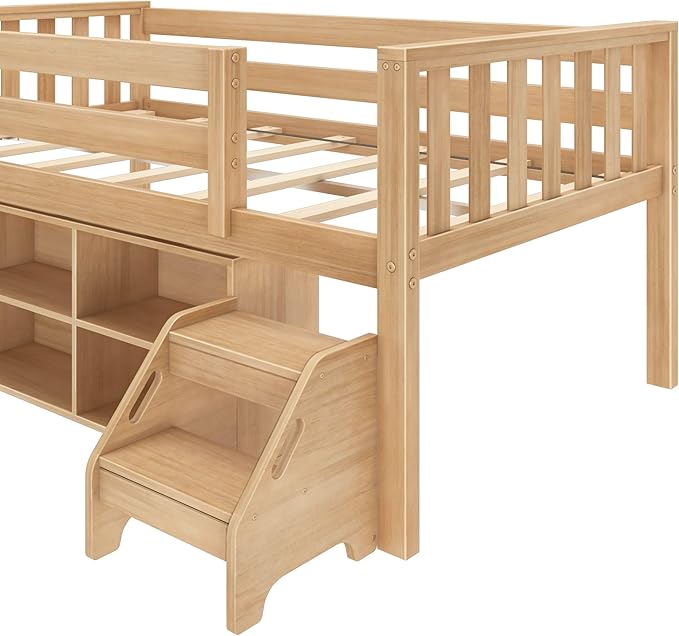 Max & Lily Soren Ultra Low Loft Bed, Twin Bed Frame - Image 6