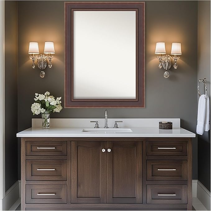 Amanti Art Brown Bathroom Mirror - Image 6