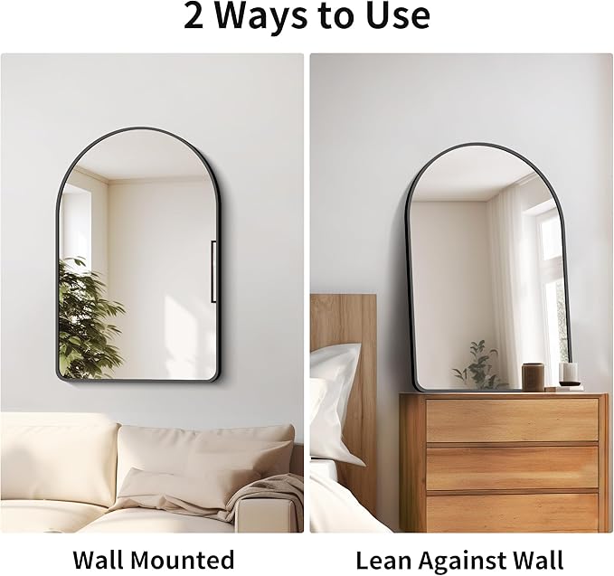 FORBATH Arched Bathroom Mirror 20x28 Inch, Bathroom Mirror Wall Mounted Modern - Image 5