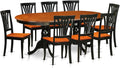 East West Furniture PLAV9-BCH-W 9 Piece Dining Set Includes an Oval Dining Room by EastWestFurniture