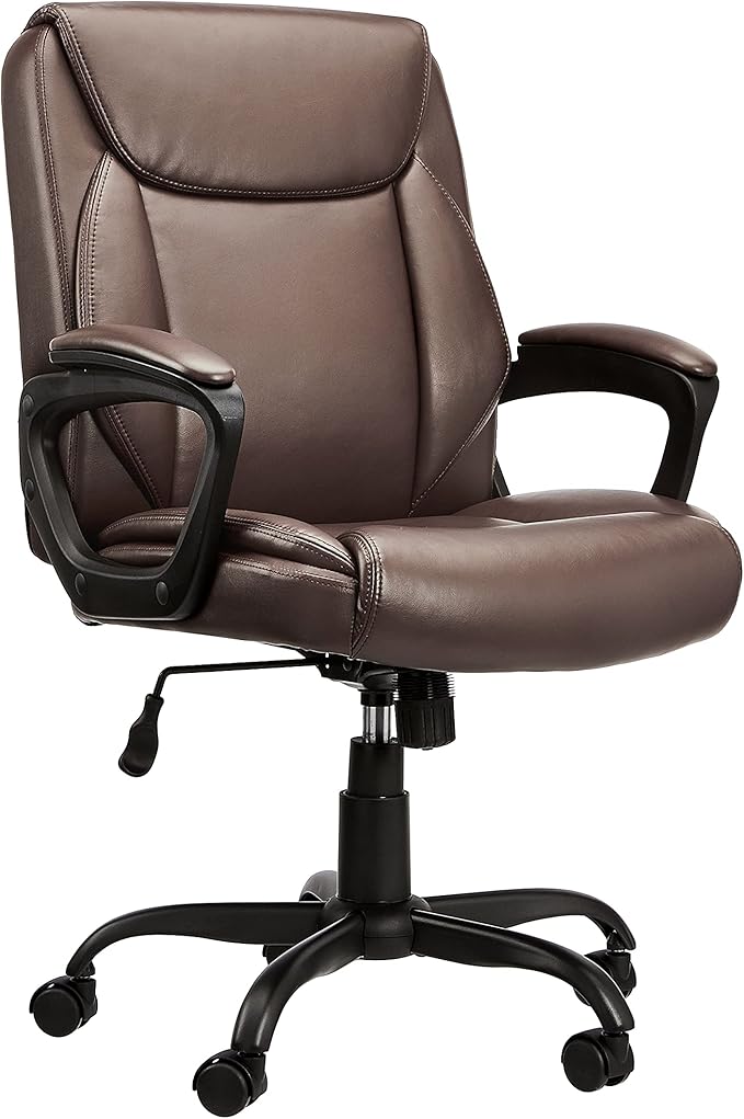 Amazon Basics Classic Puresoft PU Padded Mid-Back Height Adjustable Office by AmazonBasics