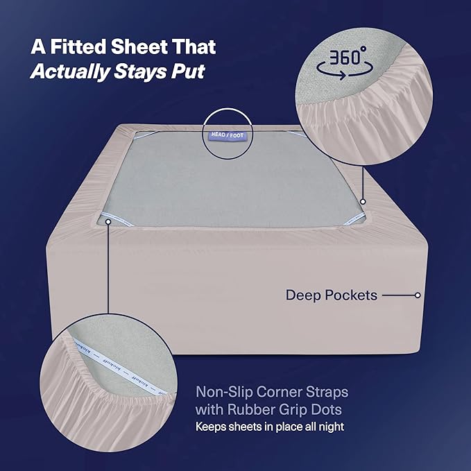 Kickoff Viscose Bamboo Sheets King Size 4-pc 100% Organic Bamboo Viscose Bed - Image 4