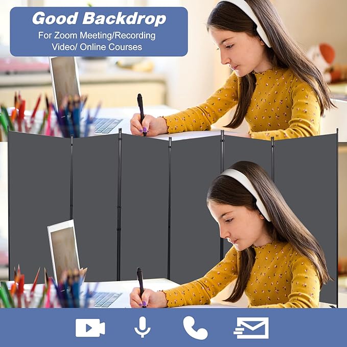 Room Divider, 6 Panel Folding Privacy Screens - Image 6