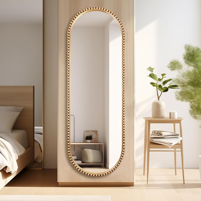 Oval Full Length Mirror, Living Room, Antique Gold - Image 2