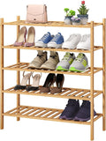 5-Tier Bamboo Shoe Rack for Entryway, Stackable | Foldable | Natural, Shoe by VIEWCARE