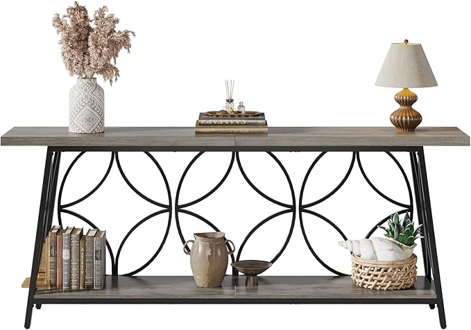 70.9-Inch Sofa Table, 2-Tier Narrow Console Table - Image 8