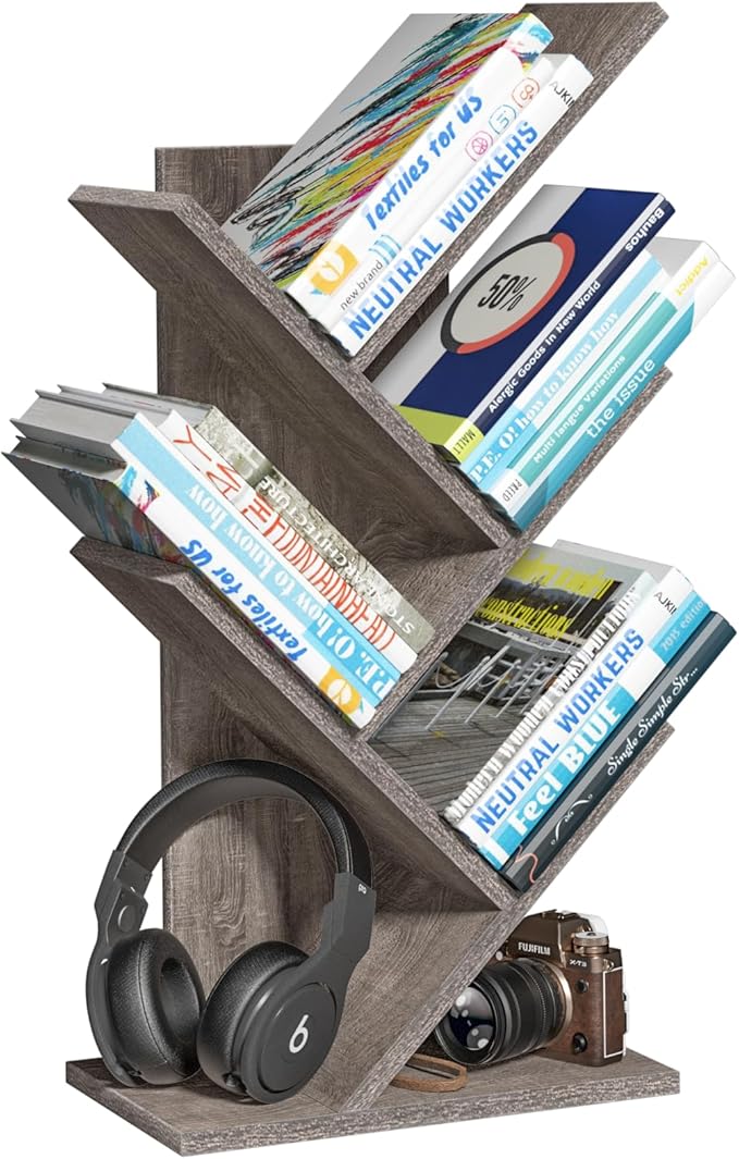 5 Tier Tree Book Shelf, Small Desktop Bookshelf by SHEEPAM