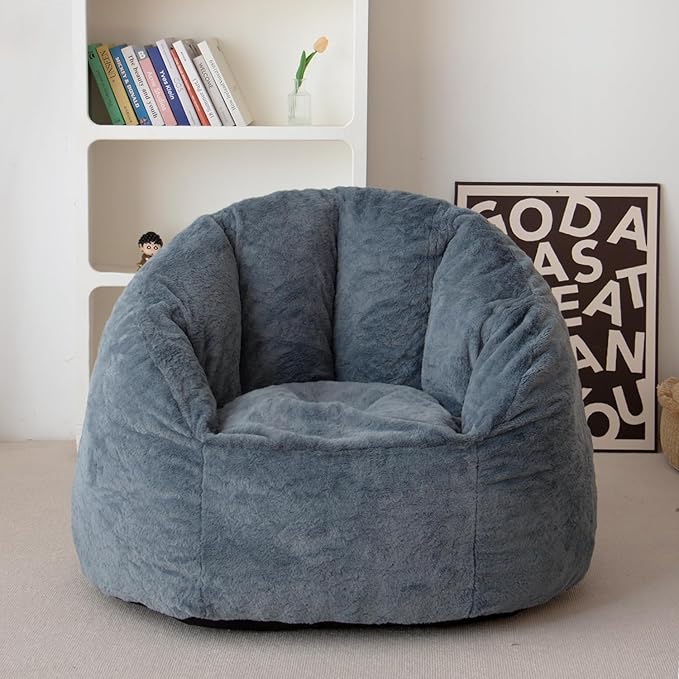 N&V Large Shell Bean Bag Chair, Adult Size Bean Bag Sack, Foam Filling - Image 3