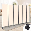 Room Divider 6 Panel Room Dividers/Wheels, Fabric Room Divider Panel by HOMSCREENER